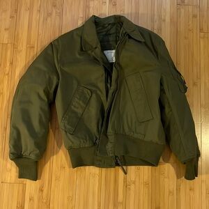 Incredible Vintage Cropped Military Padded Bomber Jacket
